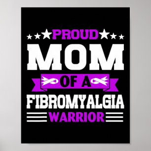 Poster Fier Mère Guerrier D'Une Sensibilisation Fibromyal