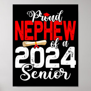 Poster Fier neveu d'une promotion 2024 senior drôle