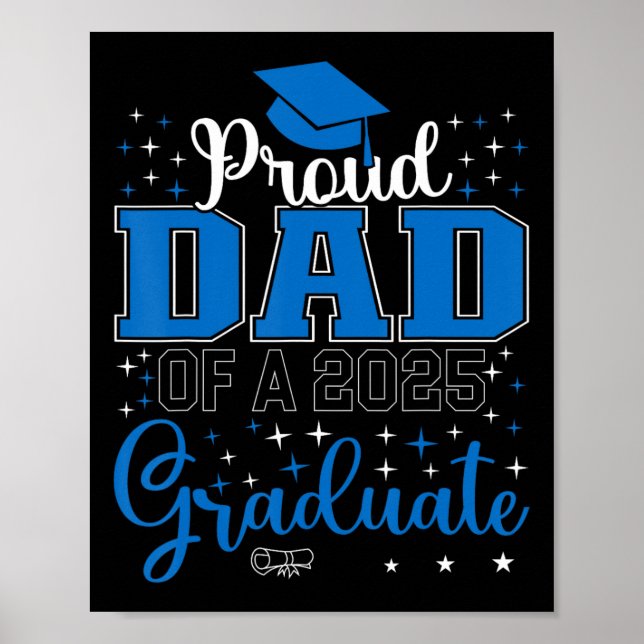 Poster Fier Papa D'Un Cl De 2025 Diplômé Pour Diplôme (Devant)