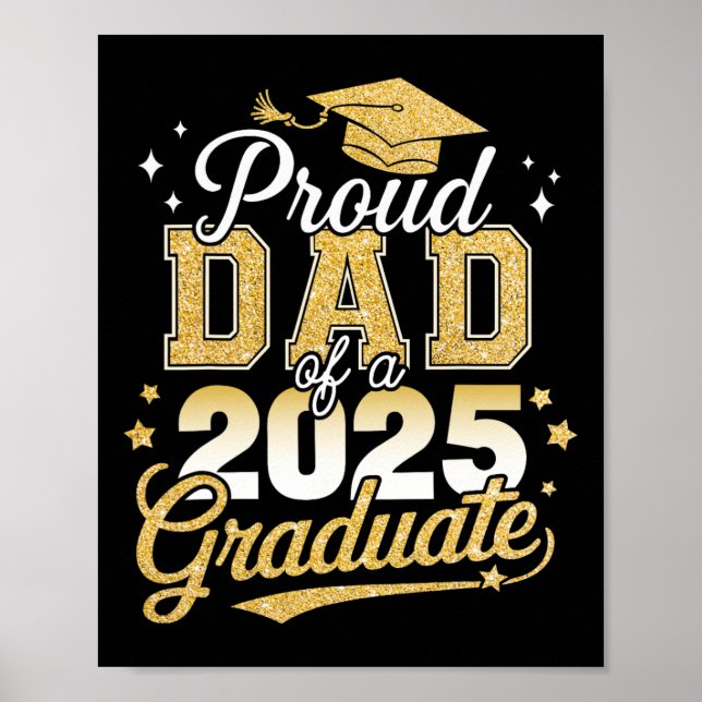 Poster Fier Papa D'Un Cl De 2025 Graduate Graduati Senior (Devant)
