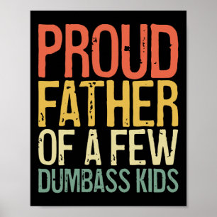 Poster Fier Père De Quelques Enfants Fous Chemise Funny P