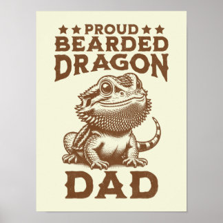 Poster Fier Porte-Dragon Papa Reptile Lover