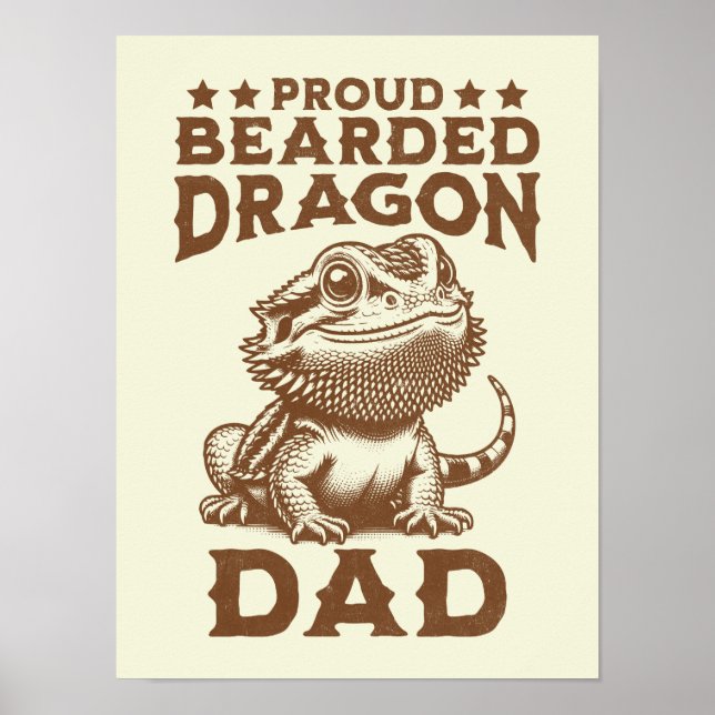 Poster Fier Porte-Dragon Papa Reptile Lover (Devant)