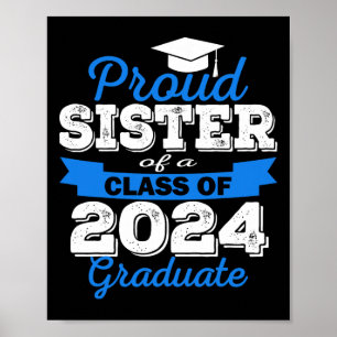 Poster Fier Soeur De 2024 Diplômé Awesome Famille Colle