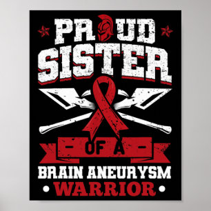 Poster Fier Soeur D'Un Cerveau Aneurysme Guerrier Bourgog