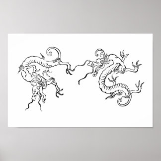 Poster  Fierce & Flowing – Art du dragon japonais
