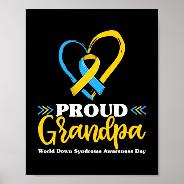 Poster Fière du syndrome de Down Grand-père de sensibilis (Devant)