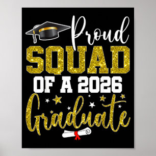 Poster Fière équipe d'une promotion de diplômés seniors d