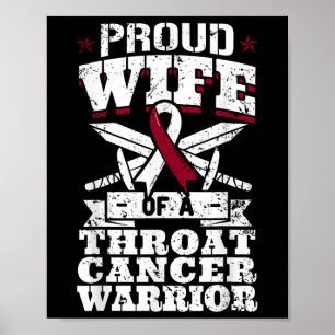 Poster Fière Femme D'Un Guerrier Du Cancer De La Gorge Ca