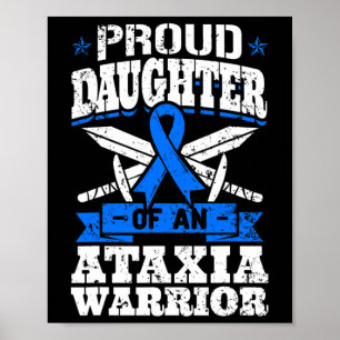 Poster Fière fille d'un guerrier de l'ataxie Bleu Sensibi