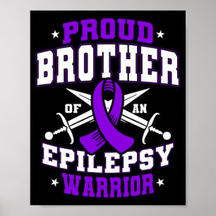 Poster Fière frère d'un guerrier de l'épilepsie violet