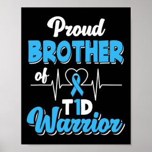 Poster Fière Frère D'Un Guerrier De T1D Diabète Diabétiqu
