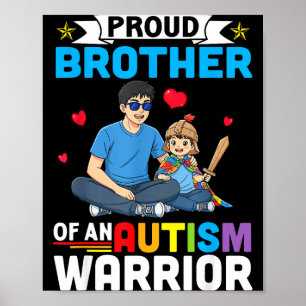 Poster Fière frère guerrier de la sensibilisation à l'aut