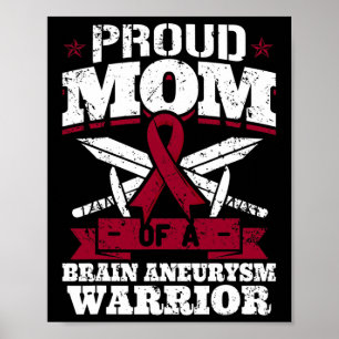 Poster Fière Maman D'Un Cerveau Aneurysme Guerrier Sensib