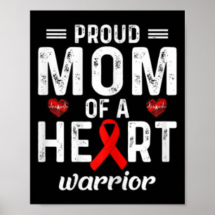 Poster Fière Maman D'Un Coeur Guerrier Maladie Cardiaque 