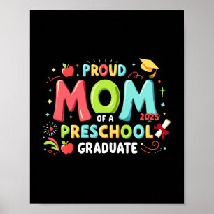 Poster Fière Maman D'Un Diplôme D'Études Préscolaire