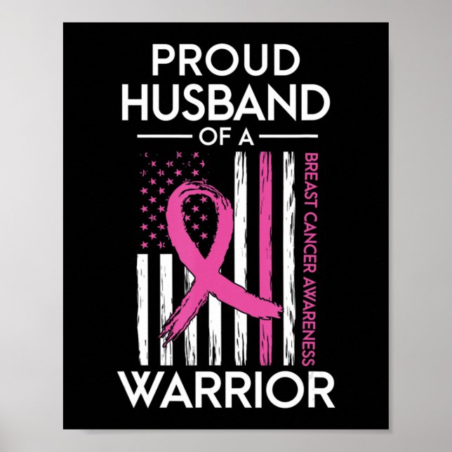 Poster Fière Mari D'Un Guerrier Sensibilisation Au Cancer (Devant)