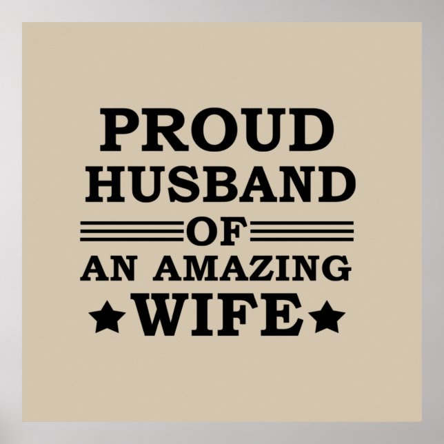 Poster fière mari d'une femme extraordinaire (Devant)