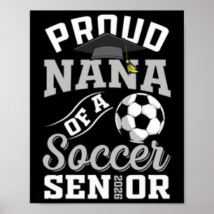 Poster Fière Nana d'un senior de football Cl de 2026 Grad