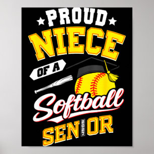 Poster Fière nièce d'une classe terminale de softball 202