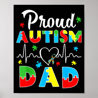 Poster Fière Papa Puzzle de Sensibilisation à l'Autisme F