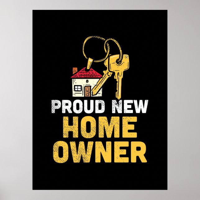 Poster Fière propriétaire d'une nouvelle maison (Devant)