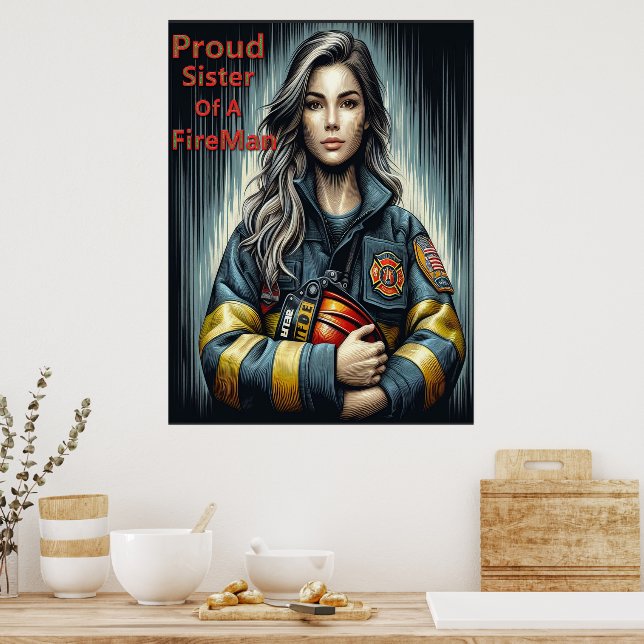 Poster Fière Soeur D'Une Robotique De Lutte Contre Les Fe (Cuisine)