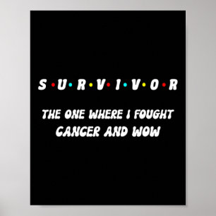 Poster Fière survivante du cancer du sein poumon peau côl