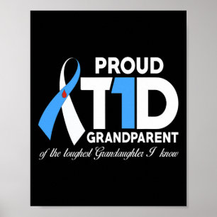 Poster Fière T1D Grand-Parent Du Diabète Grandgirl Mainte