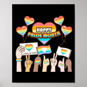 Poster Fierté amour. L'amour est juste. Mois de fierté. A