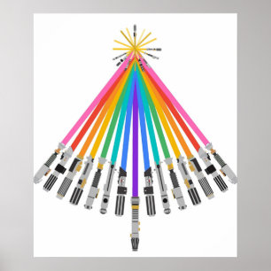 Poster Fierté Arbre de Noël LightSaber