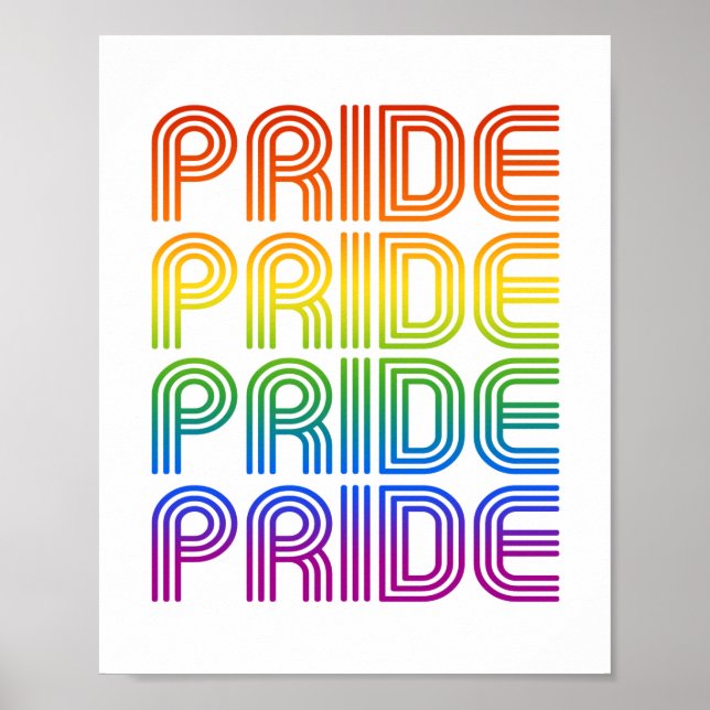 Poster Fierté Arc-en-ciel Rétro (Devant)