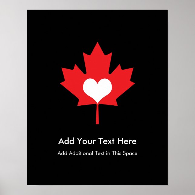 Poster Fierté canadienne - I Love Canada Maple Leaf (Devant)