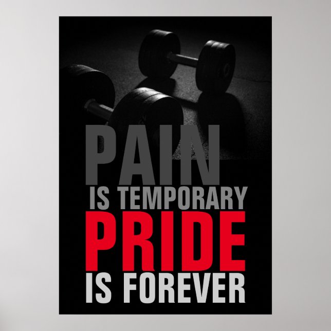 Poster Fierté de douleur Motivation Bodybuilding Fitness (Devant)