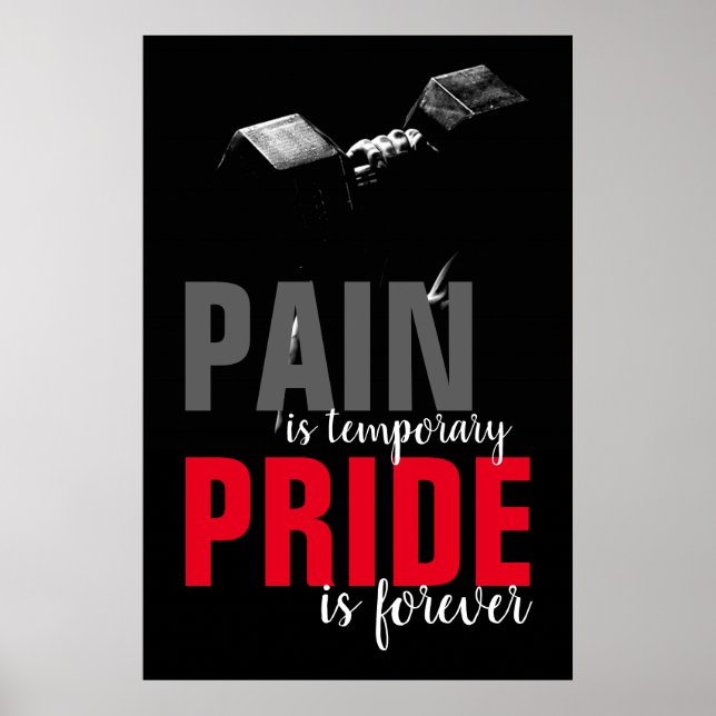 Poster Fierté de douleur pour la construction du corps (Devant)