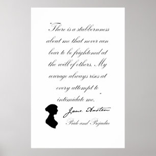 Poster Fierté de Jane Austen et citation de préjudice