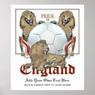 Poster Fierté de trois lions du football de l'Angleterre