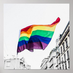 Poster Fierté drapeau arc-en-ciel