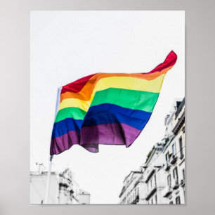 Poster Fierté drapeau arc-en-ciel