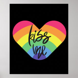 Poster Fierté - embrasse-moi. L'amour est juste.