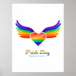 Poster Fierté jour Coeur aile Je crois que je peux voler