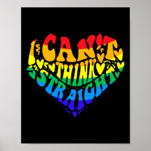 Poster Fierté LGBT Arc-en-ciel Je ne peux pas penser coeu