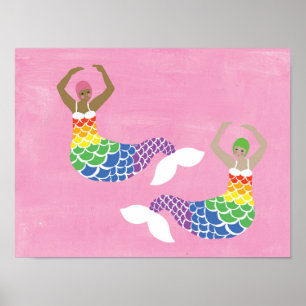 Poster Fierté Mermaid Arc-en-ciel Tail LGBT Party