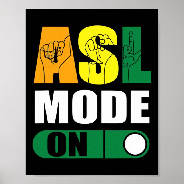 Poster Fierté Mode Asl Sur Fier Langue Signale À La Main (Devant)