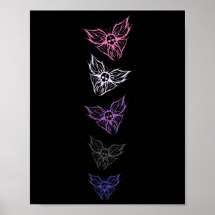 Poster Fierté subtilement genre fluide gothique papillon,