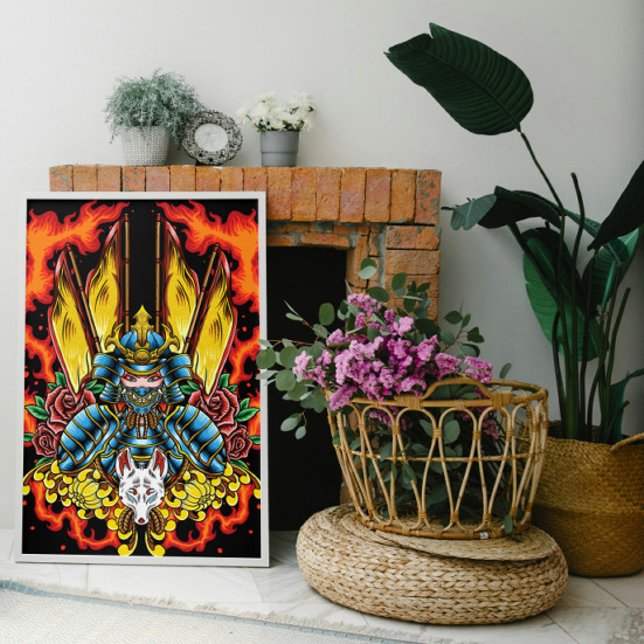Poster Fiery Geisha Samurai (Créateur téléchargé)