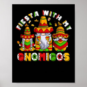 Poster Fiesta Avec Mes Gnomigos Mexicains Gnome Boho Arc-