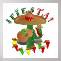 Fiesta Cactus avec guitare et poivrons dansants