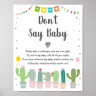 Poster Fiesta Cactus coloré Ne pas dire Baby Game