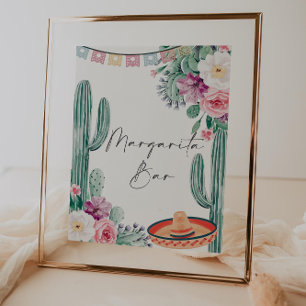 Poster Fiesta Cactus Fête des mariées Margarita Bar
